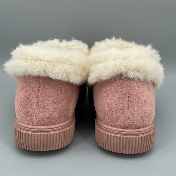 NEW Journee Collection Women’s Midnight Faux Fur Moc Slippers Pink Size 7.5 - Picture 4 of 10